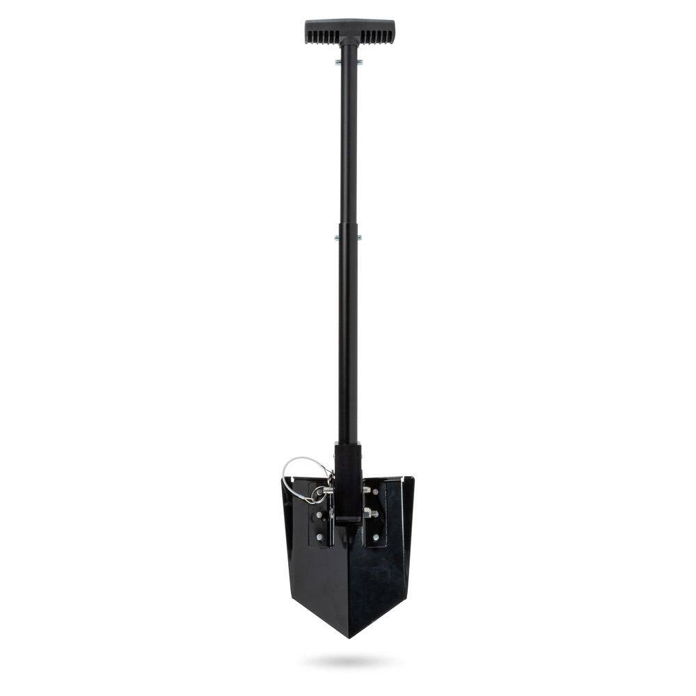 Delta Compact Collapsible Shovel - Carbon Steel Blade and 23 In. Aluminum Handle for Camping and Off-Road Use - Black