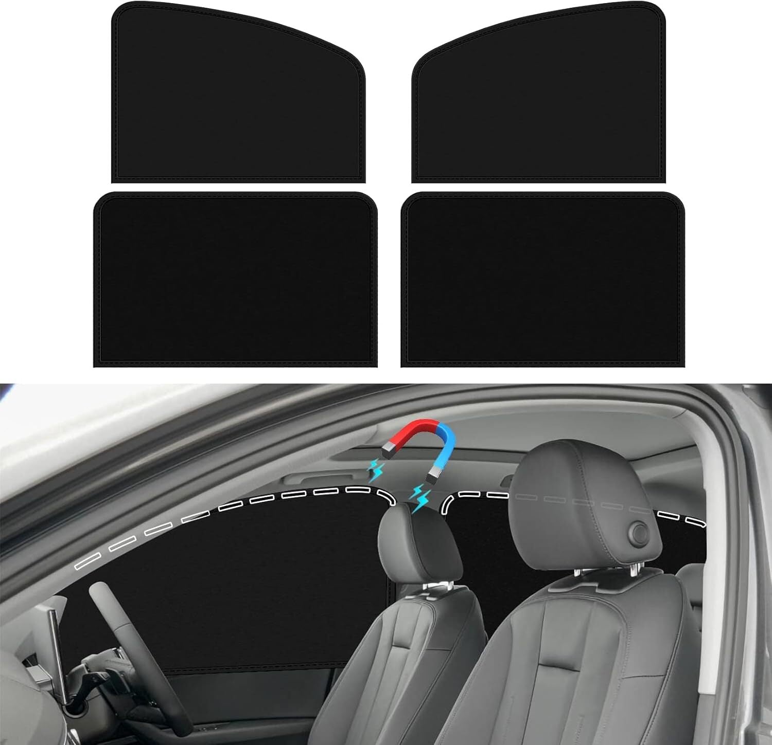 Universal Side Window Sun Shade Magnetic Privacy Blinds Car Blackout Curtain For