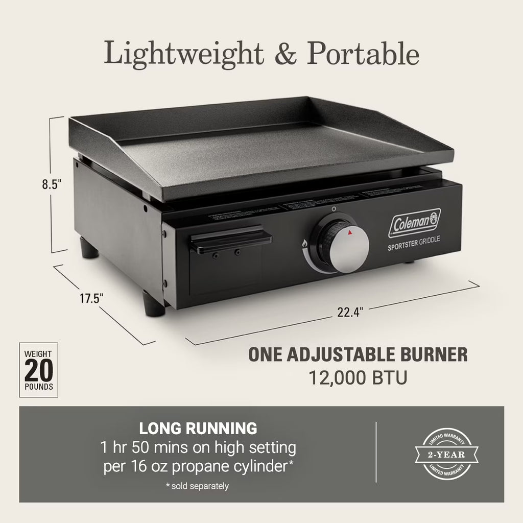 Sportster Tabletop 17-Inch Griddle, Black