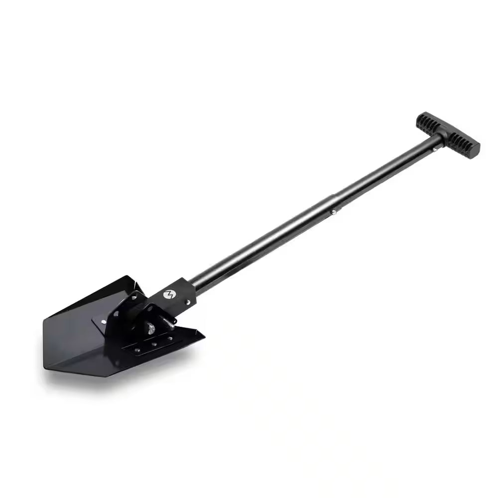Delta Compact Collapsible Shovel - Carbon Steel Blade and 23 In. Aluminum Handle for Camping and Off-Road Use - Black