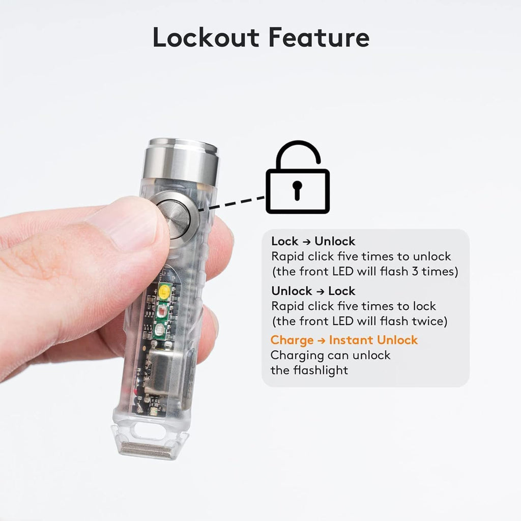 4Th USB-C Aurora A8 EDC Flashlight, 6500K LED Max 650 Lumen, Momentary on Keychain Light with Magnetic Clip/Base, Lock Mode, for Checking Outdoor(365Nm/Red/White)