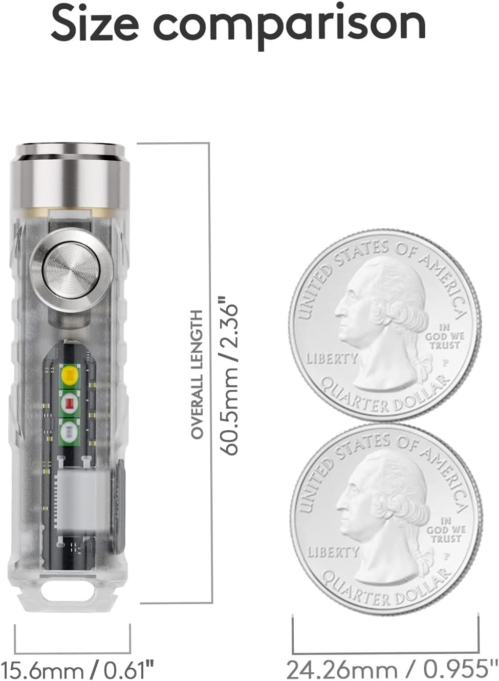 4Th USB-C Aurora A8 EDC Flashlight, 6500K LED Max 650 Lumen, Momentary on Keychain Light with Magnetic Clip/Base, Lock Mode, for Checking Outdoor(365Nm/Red/White)