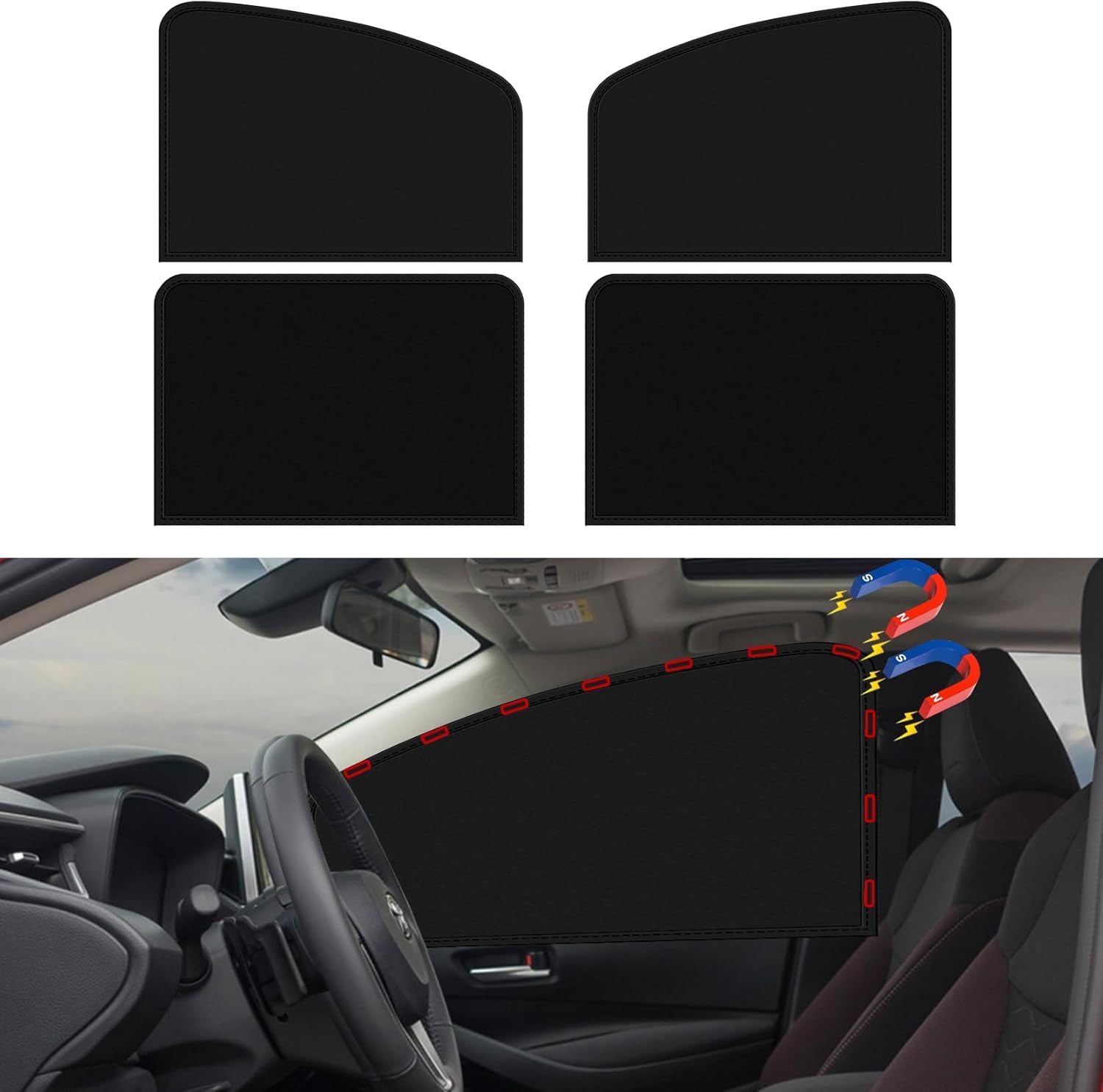 Universal Side Window Sun Shade Magnetic Privacy Blinds Car Blackout Curtain For