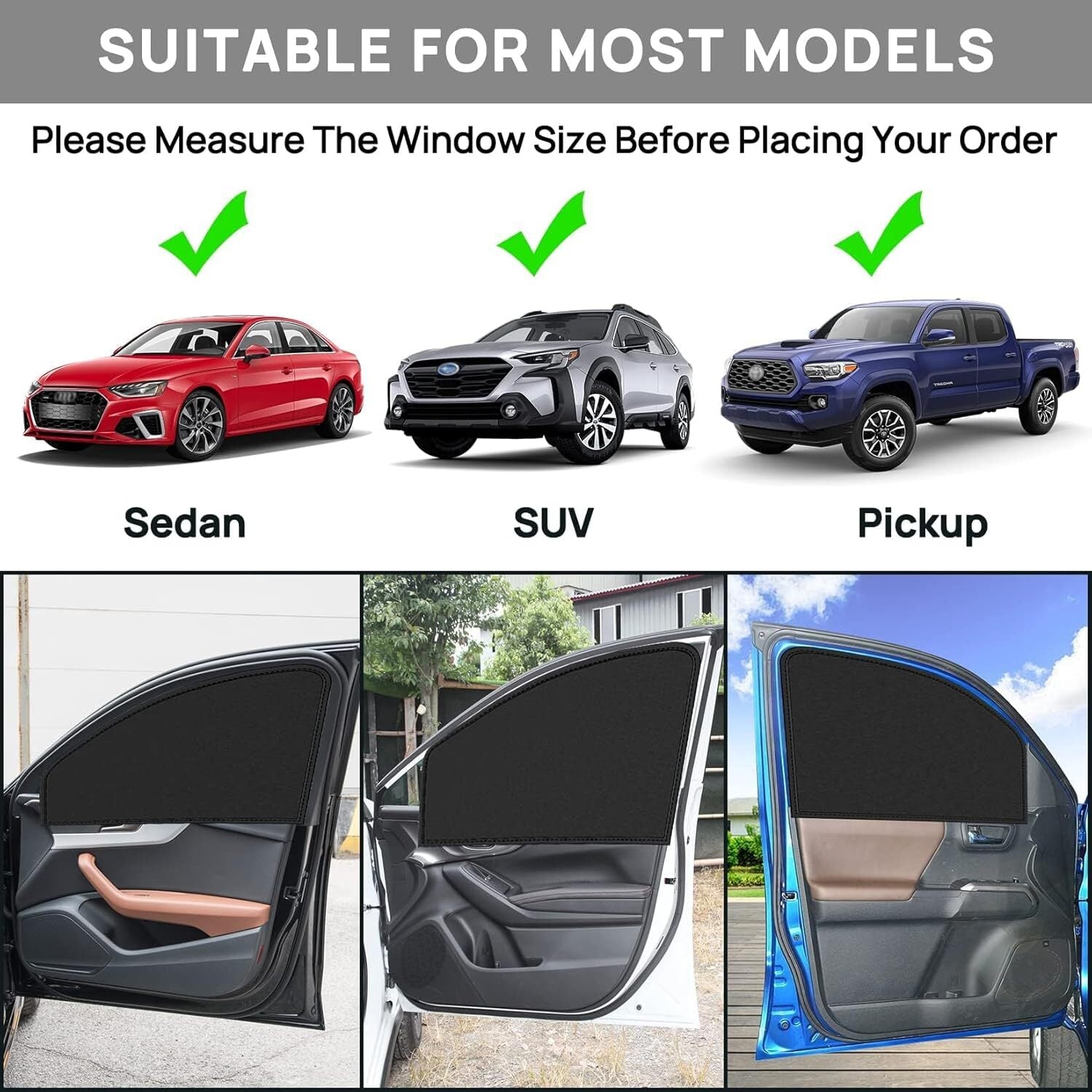 Universal Side Window Sun Shade Magnetic Privacy Blinds Car Blackout Curtain For