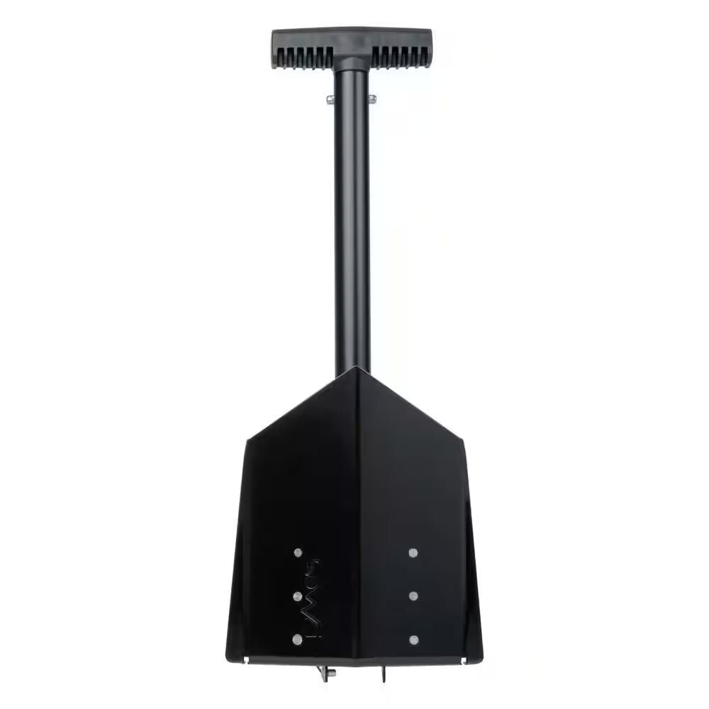 Delta Compact Collapsible Shovel - Carbon Steel Blade and 23 In. Aluminum Handle for Camping and Off-Road Use - Black