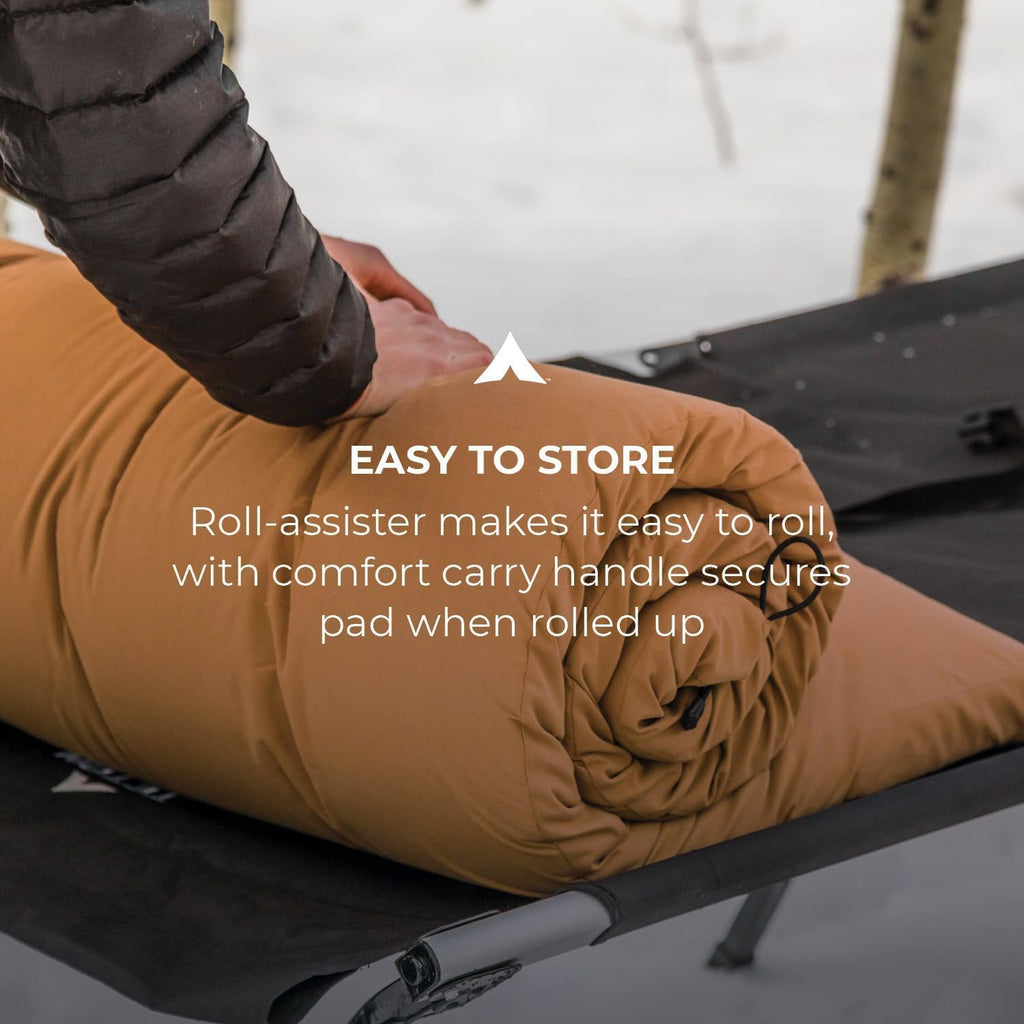 Teton Sleeping Pad for Cot, Extra Thick Comfortable Camping Mattress for Adults, Portable Roll-Up Camp Pad, Durable Foam Cushioning