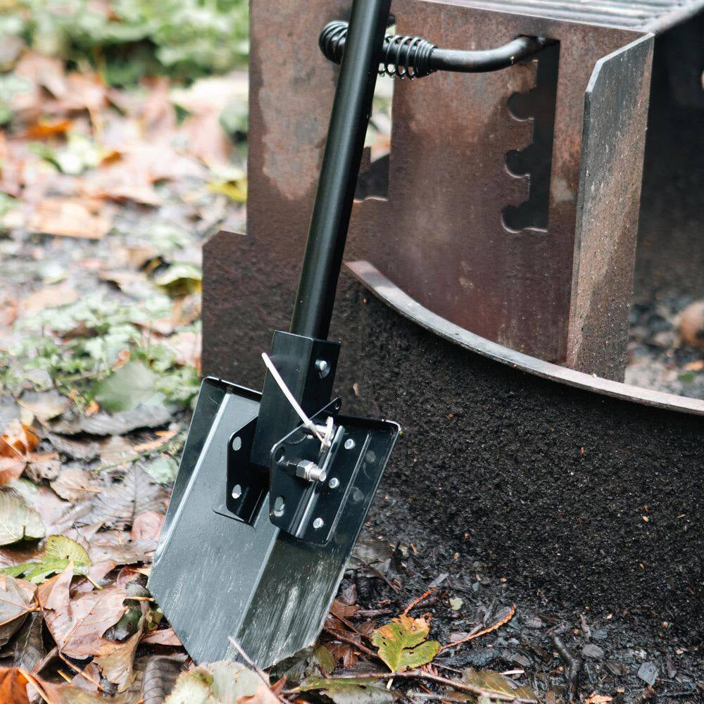 Delta Compact Collapsible Shovel - Carbon Steel Blade and 23 In. Aluminum Handle for Camping and Off-Road Use - Black