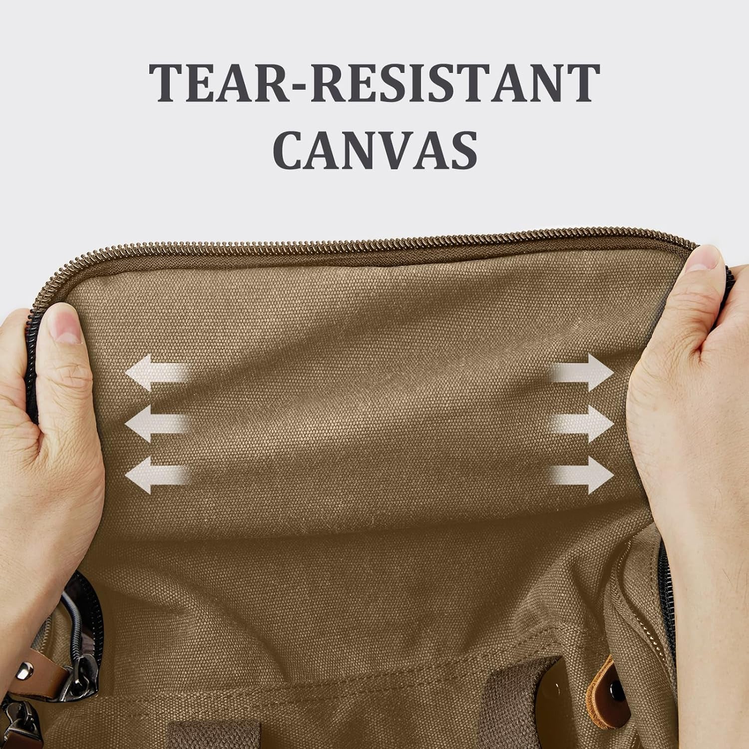 Large Canvas Duffle Bag for Travel, Overnight Weekend Bag (Coffee)