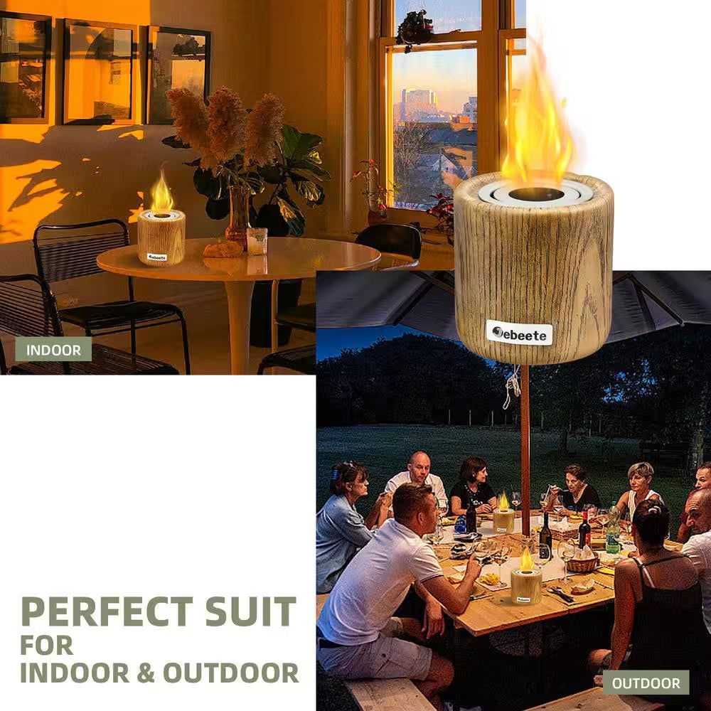 4.7 In. X 4.5 In. Cylindrical Mini Portable Ethanol Tabletop Fire Pit, Indoor and Outdoor Fireplace, Include Wick