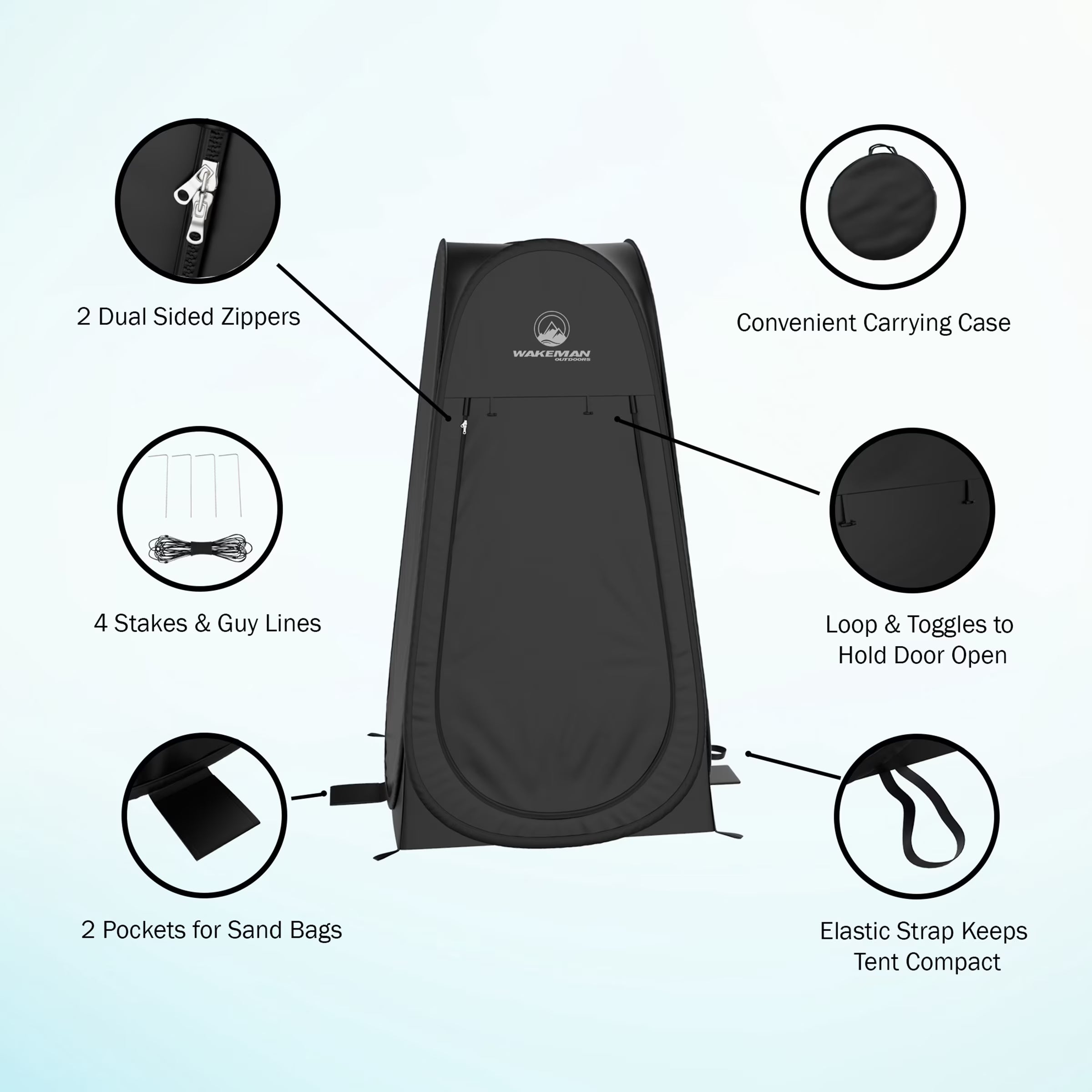 Outdoors Pop up Privacy Tent, Dressing Room, or Bathroom (Black)