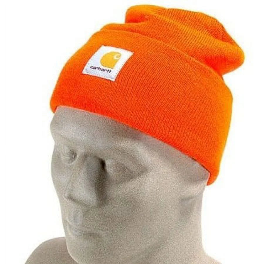 A18 Acrylic Beanie Watch Cap - Bright Orange