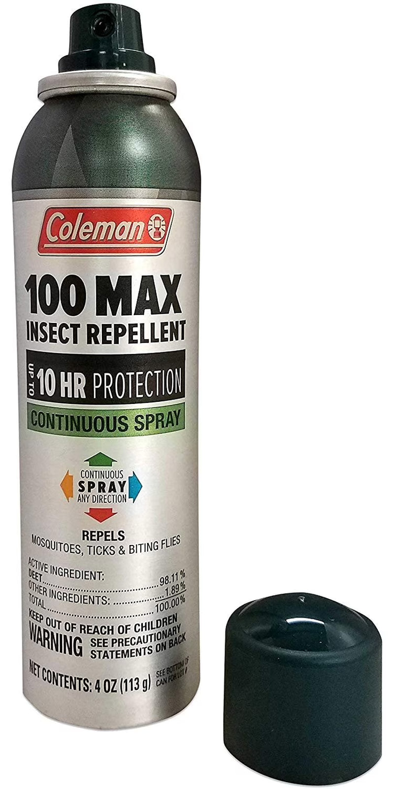 100 Max 100% DEET Continuous Spray Insect Repellent, 4 Oz.