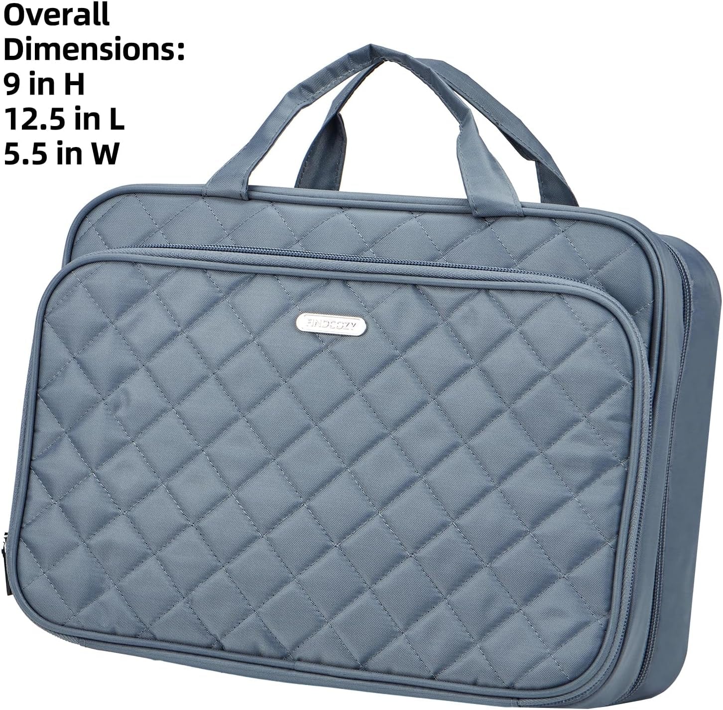 Extra Large Toiletry Bag with Hanging Hook, Travel Makeup Case for Women, Cosmetic Organizer for Toiletries and Full-Sized Bottles (Grey)